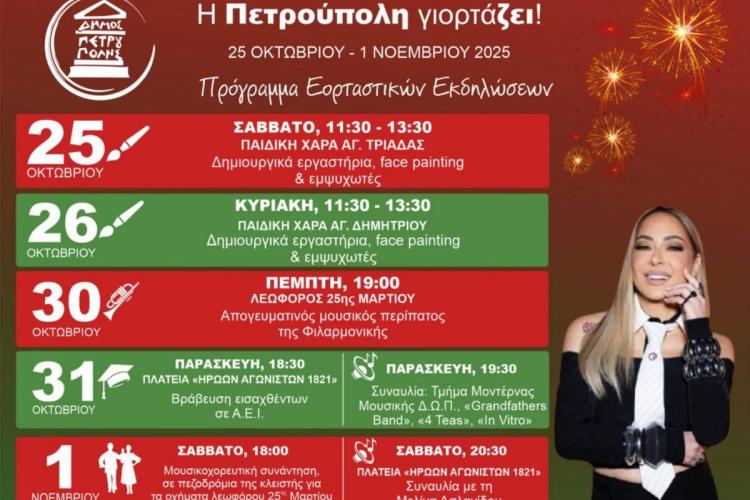«Η Πετρούπολη γιορτάζει!» , εκδηλώσεις, εορταστικά, πολιτιστικά, δήμοι, δυτική Αθήνα 